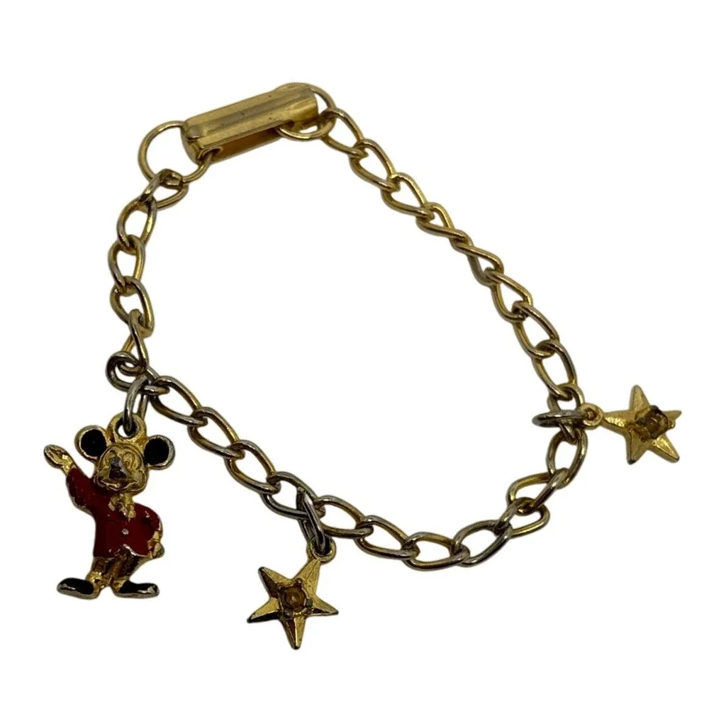1970/1980s Disney Mickey Mouse Charm‎ Bracelet Walt Disney Souvenir Disneyland